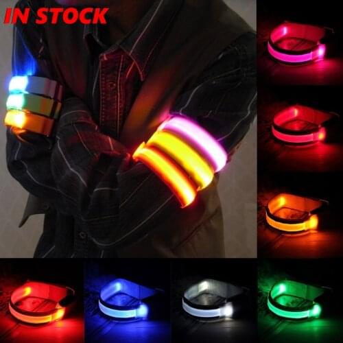 Stylish LED Arm Bands Lighting Armbands Leg Safety Bands for Cycling/Skating/Party/Shooting 7 Colors Outdoor Sports Accessory
