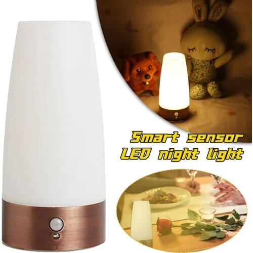 LED Night Light Motion Sensor Bedside Lamp Warm White Night Lamp Indoors Table Lamp for Bedroom Study Office Living Room