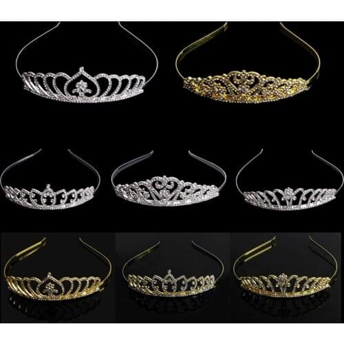 Crystal Tiara Crown Hair Jewelry Rhinestone Wedding Pageant Bridal Headband Veil Tiara #Y51
