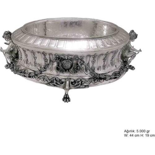 Tulip Motif Silver Jardinyer