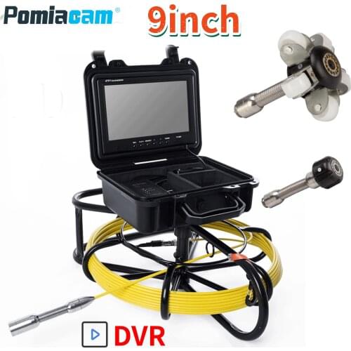 All-in-One NIce 9" DVR Pipe Inspection Video Camera,Drain Sewer Pipeline Industrial Endoscope with Meter Counter 8GB TF Card