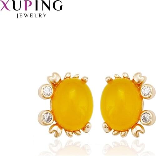 Xuping Fashion Earring Gold Color Plated Stud Earrings New Design Jewelry for Women Thanksgiving Day Gift 93582
