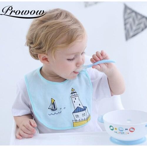 ZAFILLE 3pcs Packed Cotton Baby Bibs For Boys Accessories Ice Cream Bibs For Children Apron Pressing Button Baby Stuff