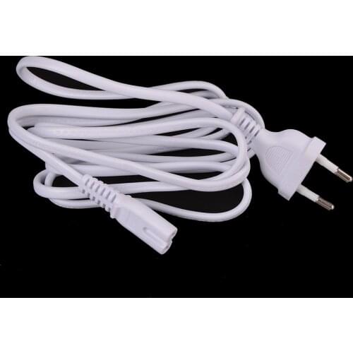 ZLinKJ White 1.5M EU European 2-Prong Port AC Power Cord Cable Slim Power Cable for most printer & laptop AC power adapters