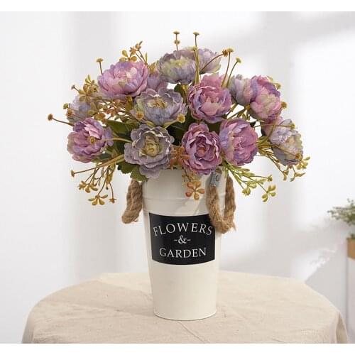 1Pc Artificial Peony Fake Flower Wedding Bouquet Party Home Office Cafe Decor Silk Artificial Flowers for DIY Living Room