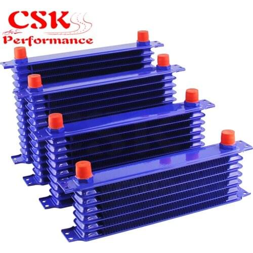 15 Row Oil Cooler Kit w/Thermostat Oil Filter Adapter Kit+7" Electric Fan Kit