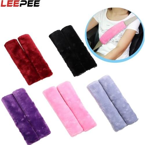 2pcs Soft Car Seatbelt Cover Comfortable Driving Pillow Pad Seat belt Safety Strap Cover Shoulder Pads Universal Car Accessories