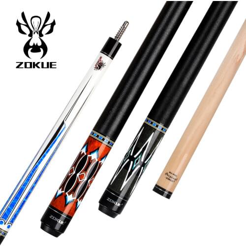 ZOKUE Billiard Lengthened Stick 160cm Length12.75mm Maple Shaft Pool Cue Weight Adjustable Radial Pin Suitable For Tall Peoples