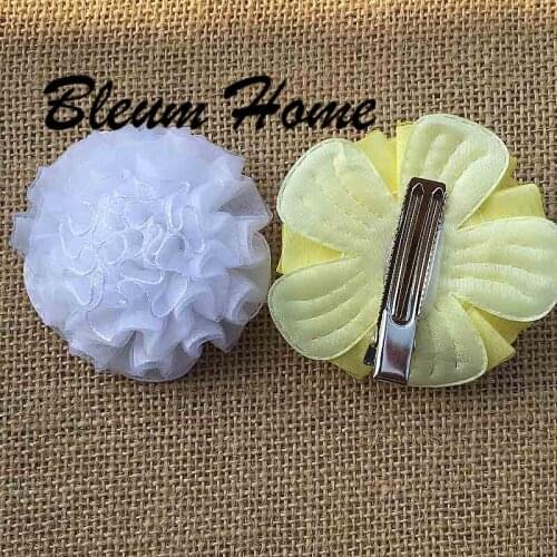 Bleum Home 2pcs girls present Russia Style Lace silk Handmade flowers Barrette Ponytail Holders Made Of Handmade Materials