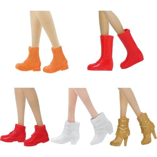 Mixed Style Doll Shoes High Heel Boots for Barbie Doll Daily Casual Wear Accessories Playhouse Kids 1:12 Toys