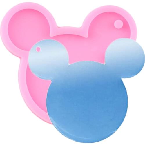 Disney Mickey Mouse Head Pendant Keychain Silicone Resin Mold Cupcake Topper Fondant Cake Decorating Tools Candy Chocolate Mould