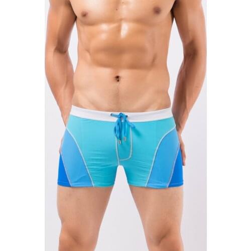 New Fashion Holiday Summer Beach Boys Fashion Patchwork Swimming Boxers Hot Spring Swimming Trunks Men
