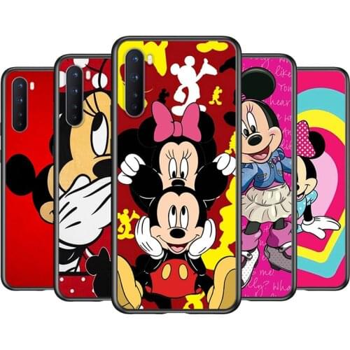 Soft TPU Red Mickey mouse Shockproof Silicone Cover for OnePlus Nord N100 N10 8T 8 7T 7 6T 6 5T Pro Black Phone Case