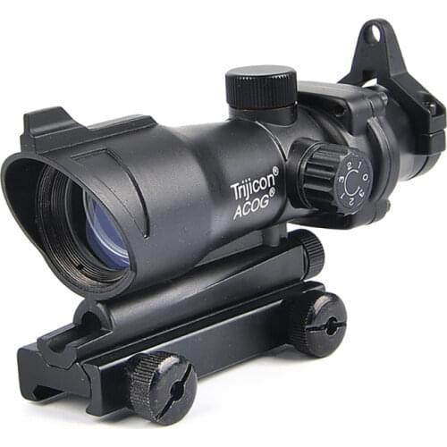 ACOG 1X32 Green and Red Dot Sight Crosshair Fiber Riflescope Hunting Scopes Shotgun Sight for Airsoft Rifle