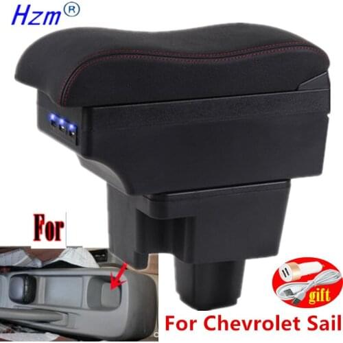 For Chevrolet Sail Armrest For Chevrolet Sail car Center Console Storage armrest Box modification accessories with USB