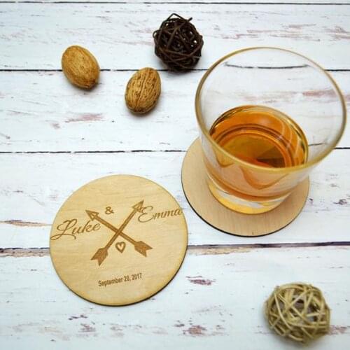 Custom Coaster,Coasters Dining Table Coaster,Wood wedding favor Coaster,Anniversary Gift,Rustic wedding gift,party favor