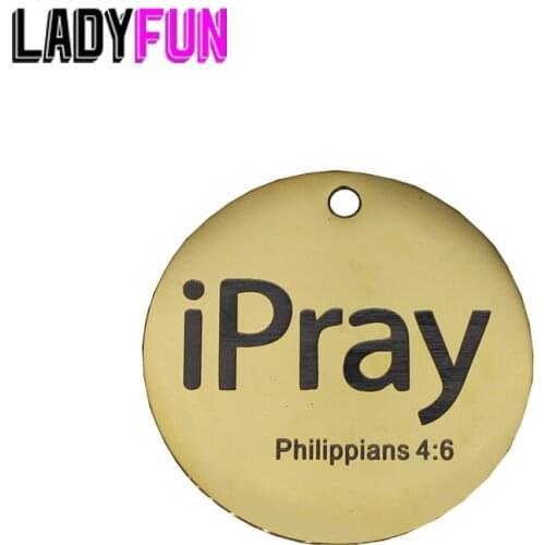 Ladyfun iPray Stainless Steel Charms-iPray Philippians 4:6 Charm for jewelry making