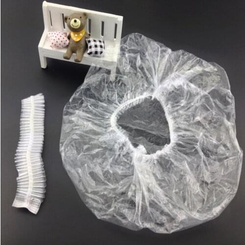 High Qulity Shower Caps Disposable Hat Hotel One-Off Elastic Shower Bathing Cap Clear Salon LX6332