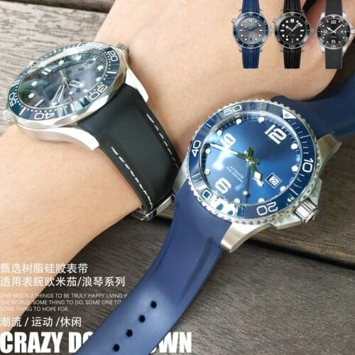 20/21/22mm Hight Quality Watch band For Omega Watch Seamaster 300 Planet-Ocean Seiko-SKX Conquest Rubber Silicone Longines Strap