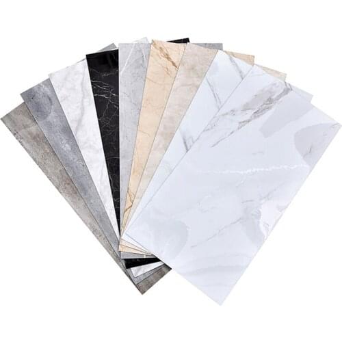 Self adhesive Marble Tile Wallpapers Bathroom Thickening PVC Waterproof Kitchen Living room Background Wall Stickers Floor Panel
