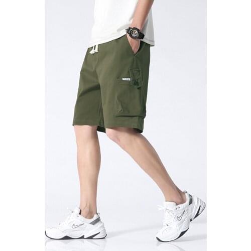 Men Joggers Shorts Brand Male Casual Sweat Shorts Sweatpants Jogger GYMS Fitness Workout Cargo Mens Shorts Khaki Black Elastic