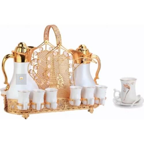 Lilac 0.7L+1.0L custom arabian royal vintage coffee & tea sets with stand