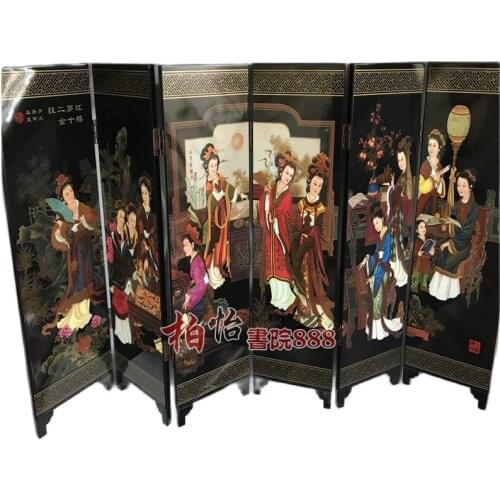 Folding and double faced Chinese movable screen painting decorative picture