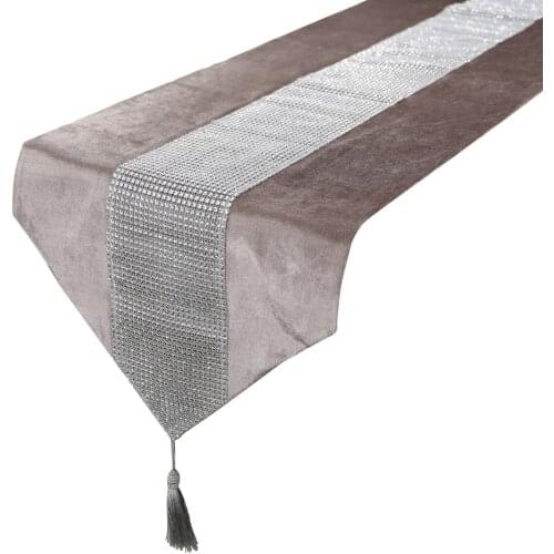 32*180cm Modern Rhinestones Table Runner Pillowcase Napkin Wedding Party Cake Floral Flannel Tablecloth Decoration