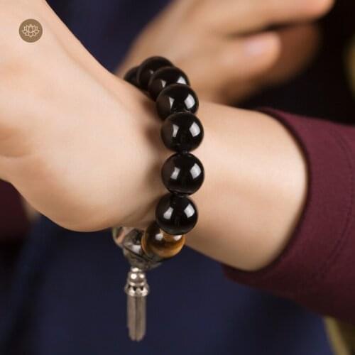 Tourmaline hair crystal strawberry cinnabar crystal tiger eye original design silver bracelet with prosperous career