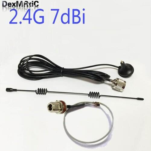 Wifi Antenna 2.4G 7dbi high gain with Omni N connector signal Strengthen +N type female bulkhead switch ufl/ipx RF cable