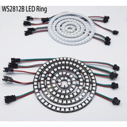 WS2812B DIY LED Ring 1 8 12 16 24 32 40 48 60 93 241 Bits LEDs WS2812B SK6812 5050 Built-in RGB Addressable DC5V LED Ring