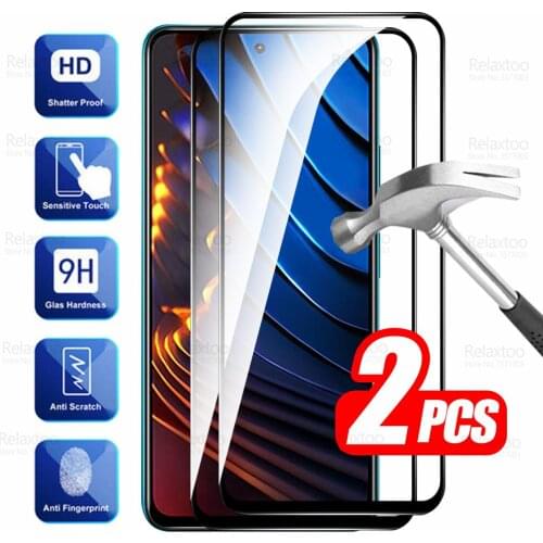 2pcs Full Cover Tempered Glass For Xiaomi Poco X3 GT 5G Xiomi Pocophone X 3 NFC Pocox3 Pro Poko Poxo X3GT Phone Protective Film