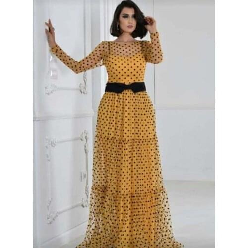 Plus Size African Clothes Women Summer Maxi Dress Vintage Belt Mesh Bow Long Sleeve Boubou Robe Africain Femme Vestidos 2020