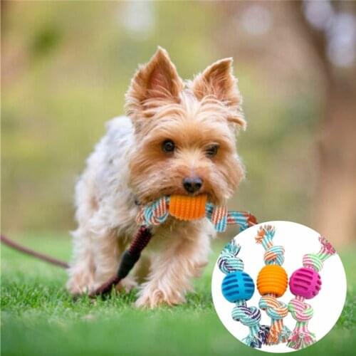 Chew Toys Ball Teeth Cleaning Dog Puppy Training Toy Pet Rope Bite Dental Health
