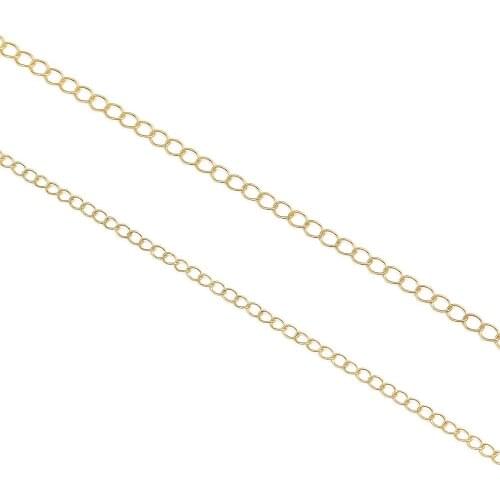 1m 18k Gold Plated Long Open Link Ring Extended Extension Necklace Chains Tail Extender Chain For Jewelry Making Supplies