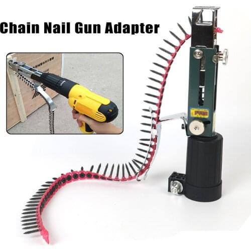 1PC Automatic Chain Nail Gun Adapter Screw Gun for Electric Drill Woodworking Tool Cordless Power Drill Attachment