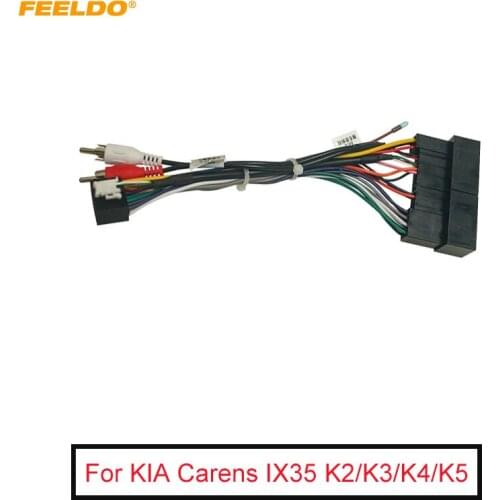 10Pcs Car 16PIN Radio Wiring Harness Adaptor With RCA Audio Heads For KIA Carens IX35 K2/K3/K4/K5 Power Calbe Wire Plug Harness