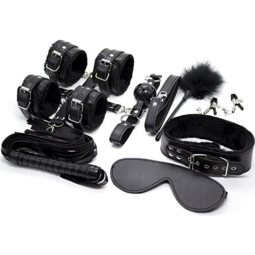 10pcs / Set Sexy G Spot No Vibrators Sex Toys For Women Adult Games Erotic Toys Props SM Bondage Leather Handcuffs Clit Sex Shop