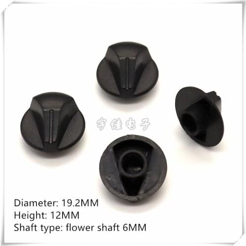 5 Piece 19.2*12MM black plastic knob cap potentiometer encoder switch knob is suitable for flower shaft 6MM
