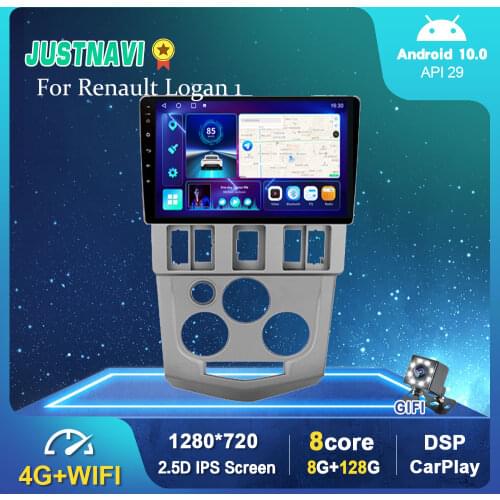 9 Inch For Renault Logan 1 2004-2009 Android 10.0 GPS Navigation Carplay WIFI 4G BT Camera DSP 2 Din Stereo Car Multimedia Radio