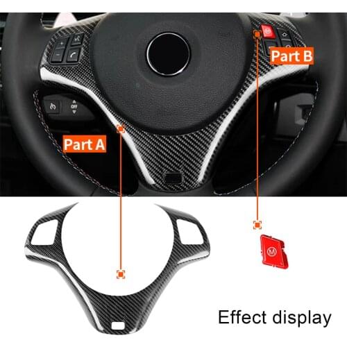Steering Wheel Trim Decor Cover Sticker for BMW 3 Series E90 M3 Sedan 2007-2011