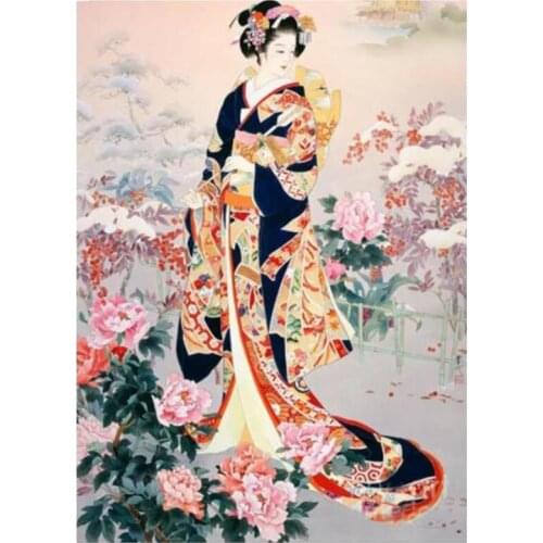 Diy 5D Japanese Woman Oriental Geisha Cross Stitch Diamond Painting Embroidery Christmas Gift Mosaic Home Decor FC839