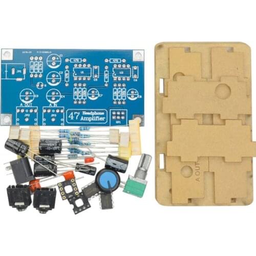 H55F 1Set Portable Headphone Amplifier Board Kits DIY AMP Module Kit with Case for Classic 47 Accessories
