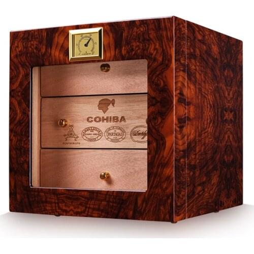 Humidor three layers of natural mellow cedar wood large capacity cigar moisturizing box/cabinet ca-0412
