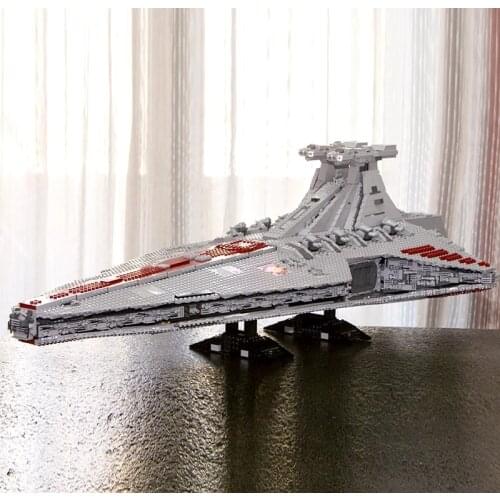 In Stock 05077 21005 6125Pcs Star Plans Series The UCS Republic Star Destroyer Cruiser ST04 Set Building Blocks Bricks MOC-0694