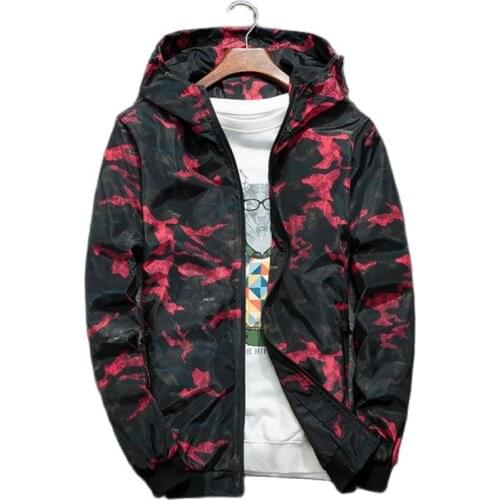 Spring Autumn Fashion Men Camouflage Jacket Thin Hooded Casual Sportswear Coat New Male Outerwear Clothing Windbreaker