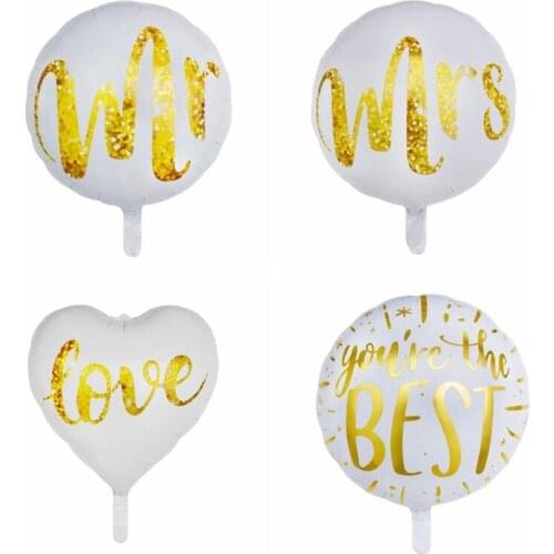 Wedding Valentines Day Theme Mr & Mrs Love Foil Balloons Sequin Latex Balloons Confession Anniversary Decoration Party Supplies