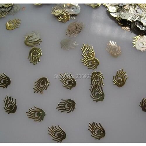 MS222-2 100pcs Gold Cute Metal Sticker Nail Art Metal Sticker Nail Art Decoration Non-adhesive Sticker