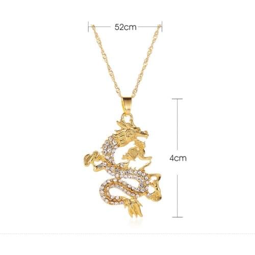 2020 Gold Chinese Dragon Animal Men Pendant Choker Necklace Korean Fashion New Year Jewelry Minimalist Minimalism Accessories