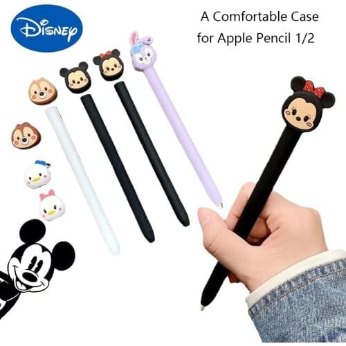New Disney Mickey Mouse Apple Pencil Protective Case for 1/2 Gen Tablet IPad Touch Stylus Protective Case Bag Soft Silicone Case